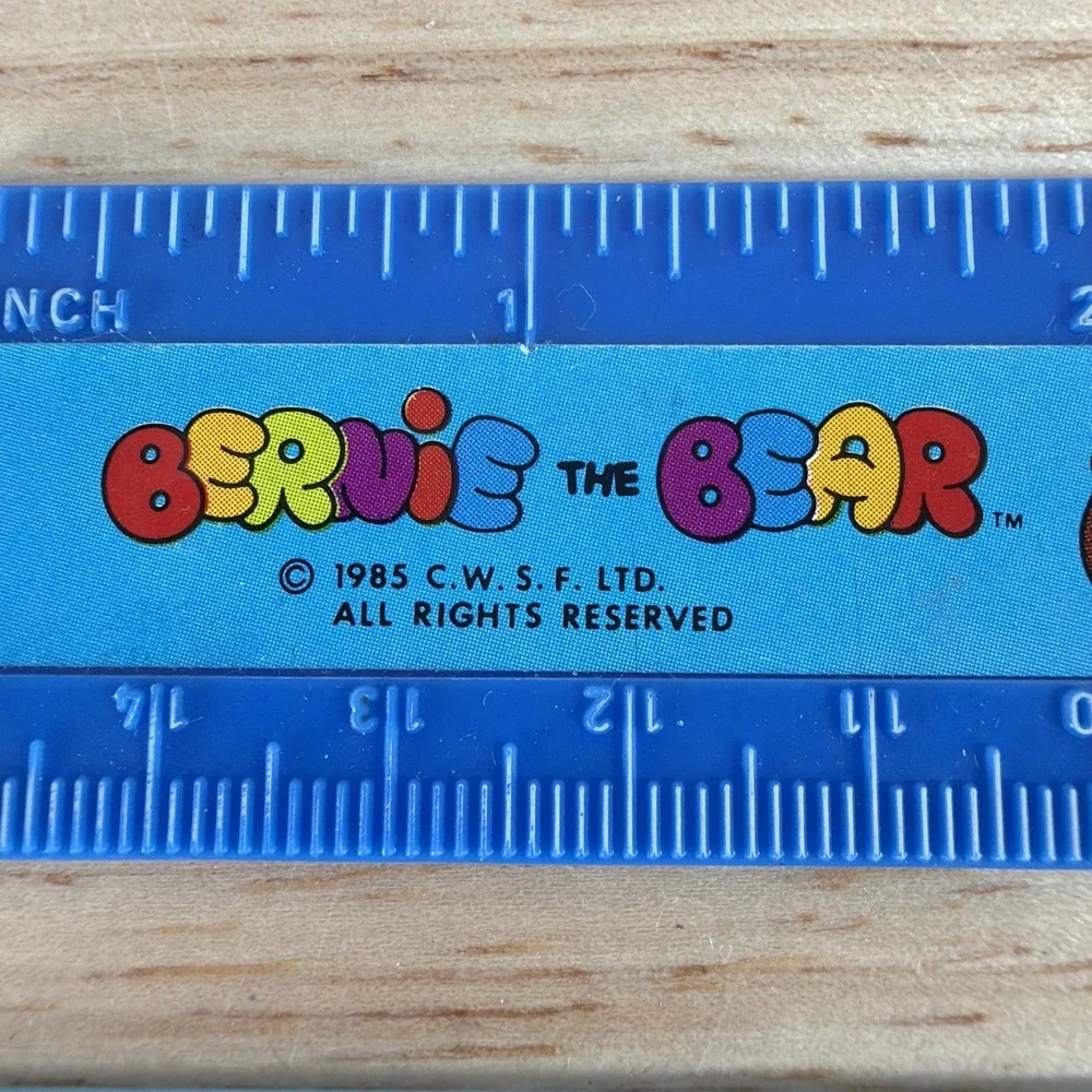 Vintage 1983 Bonnie & Bernie Bear RARE Mini Blue Plastic Rulers 1985 1986